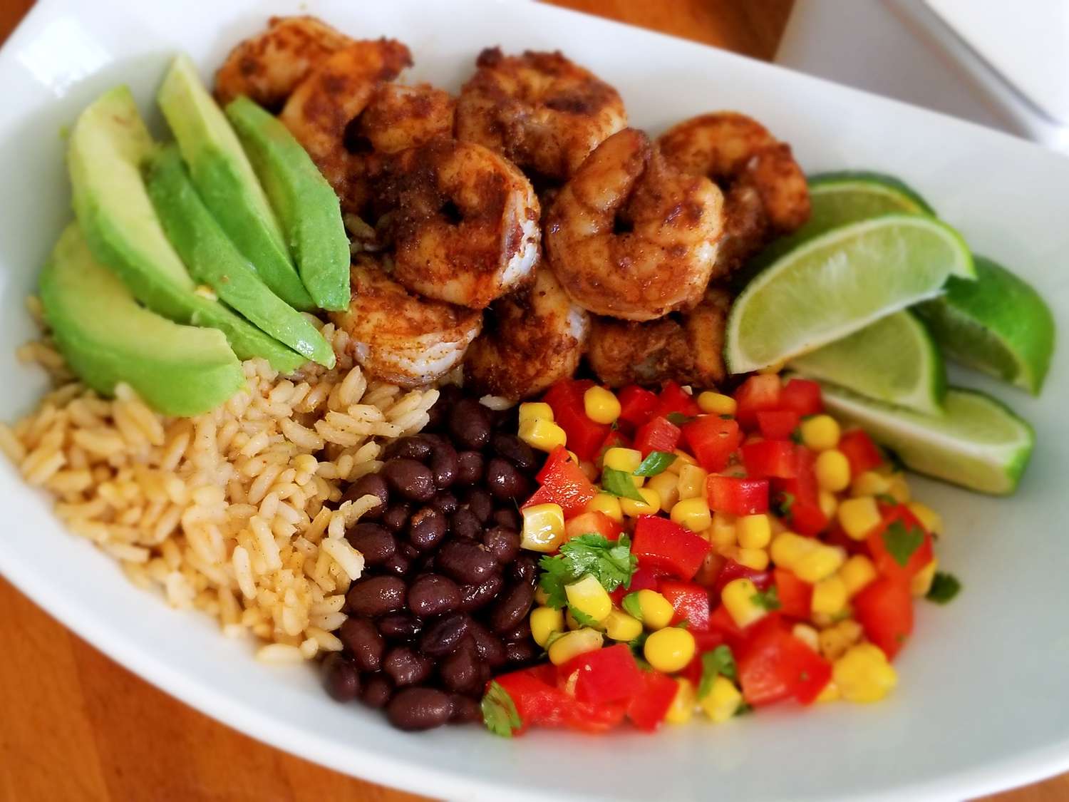 Grain Bowl with Blackened Shrimp, Avocado, and Black Beans Recipe