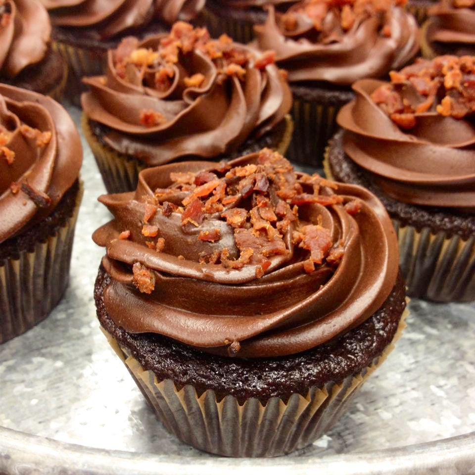 Dark Chocolate Bacon Cupcakes Recipe