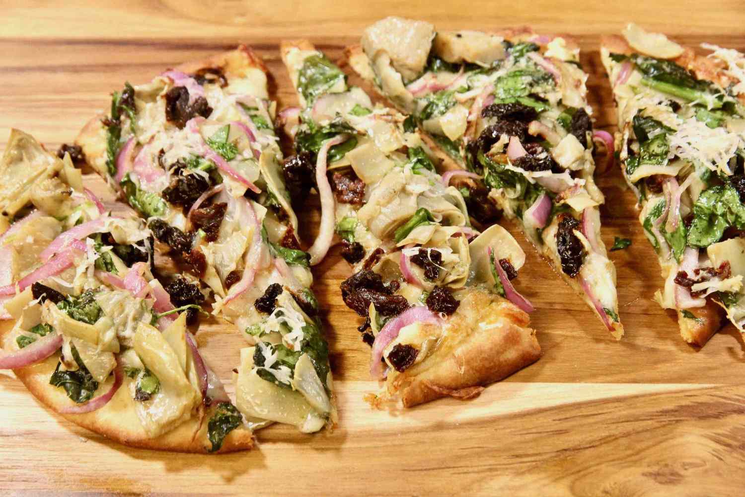 Spinach-Artichoke Garlic Naan Pizza Recipe