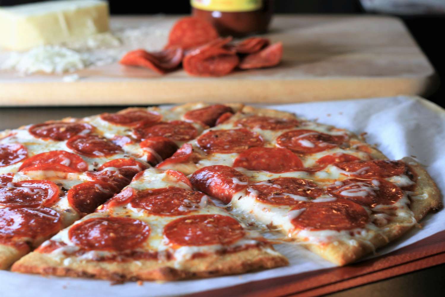 Keto Pepperoni Pizza with Fathead Crust Recipe