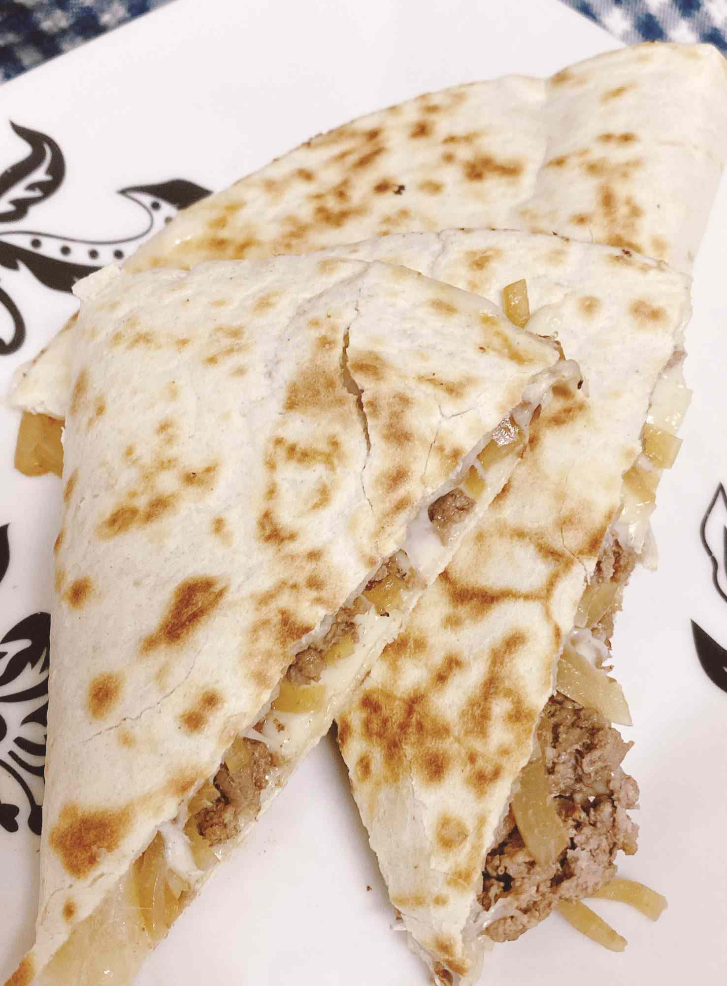 Philly Ground Beef Quesadilla Recipe