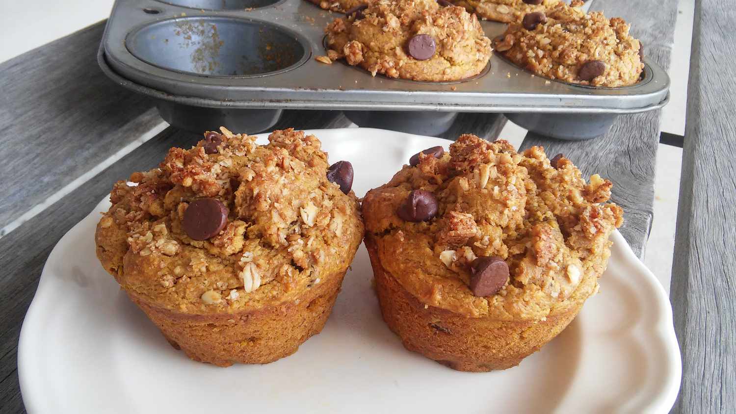 Pumpkin Banana Oat Muffins Recipe