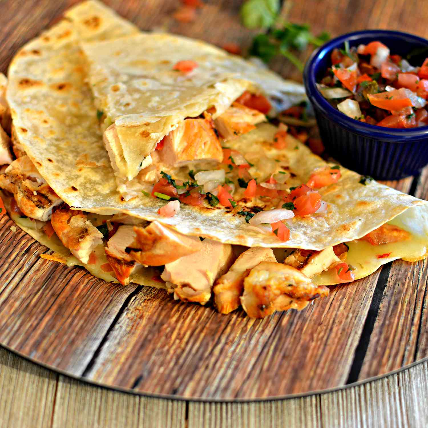 Cherry Wood-Smoked Chicken Breast Quesadillas with Pico de Gallo Recipe