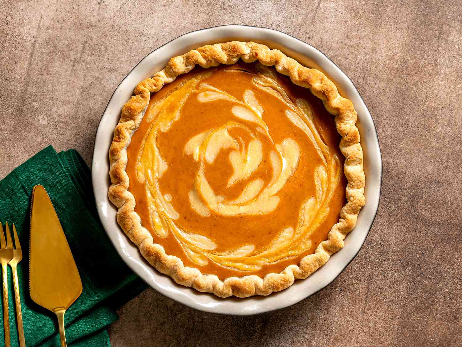 Pumpkin Pie with Maple Mascarpone Swirl Recipe