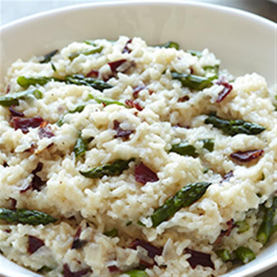 Risotto with Asparagus and Bison Bacon Recipe