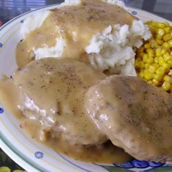 Hamburger Steaks with Creamy Mushroom Gravy Recipe