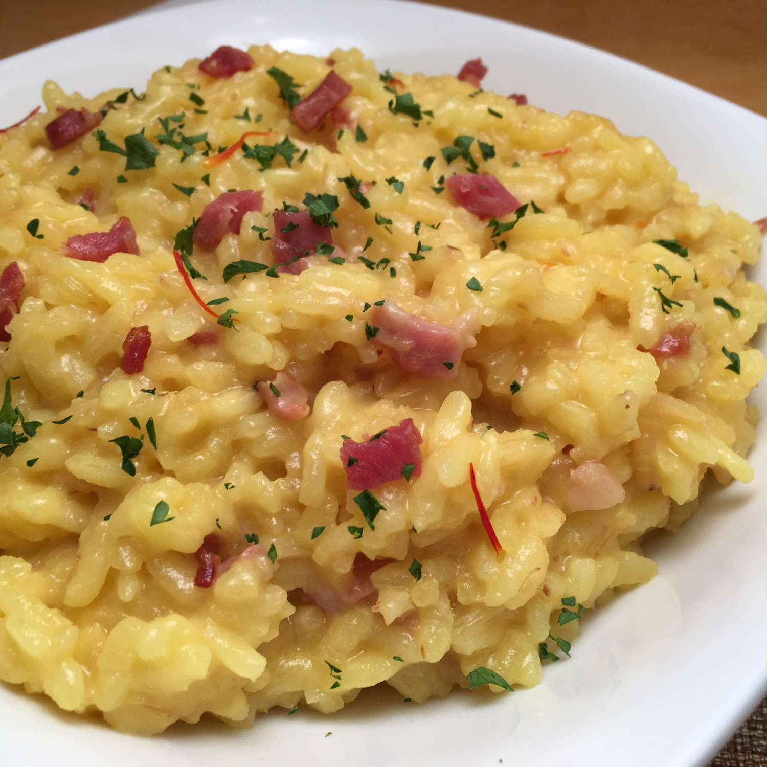 Risotto con Zafferano e Pancetta in Pentola a Pressione (Saffron and Pancetta Risotto) Recipe