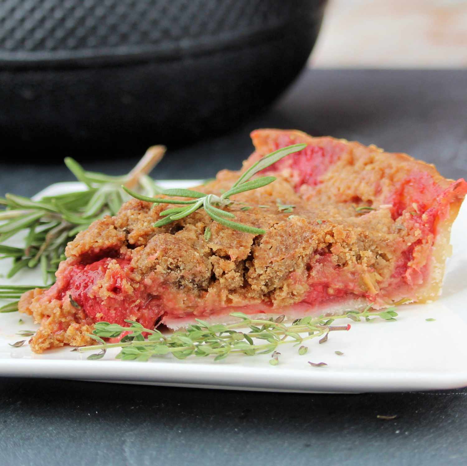 Rhubarb-Strawberry Herb Crumble Pie Recipe