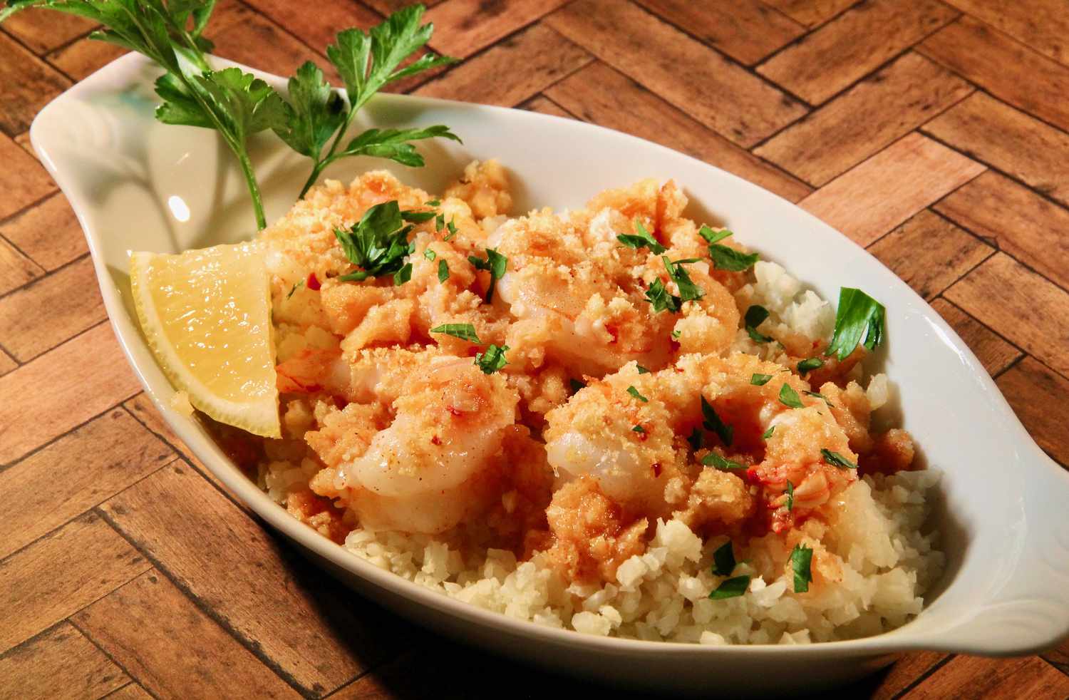 Lighter Baked Shrimp Scampi Recipe