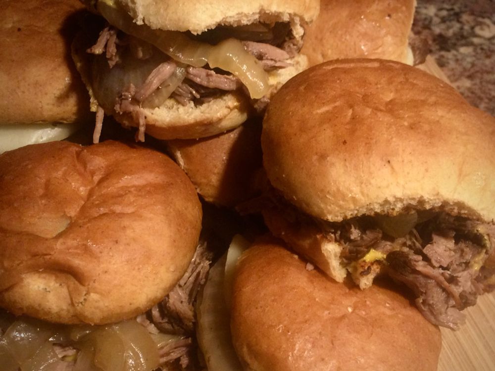 Slow Cooker Philly-Style Shredded Beef Sliders