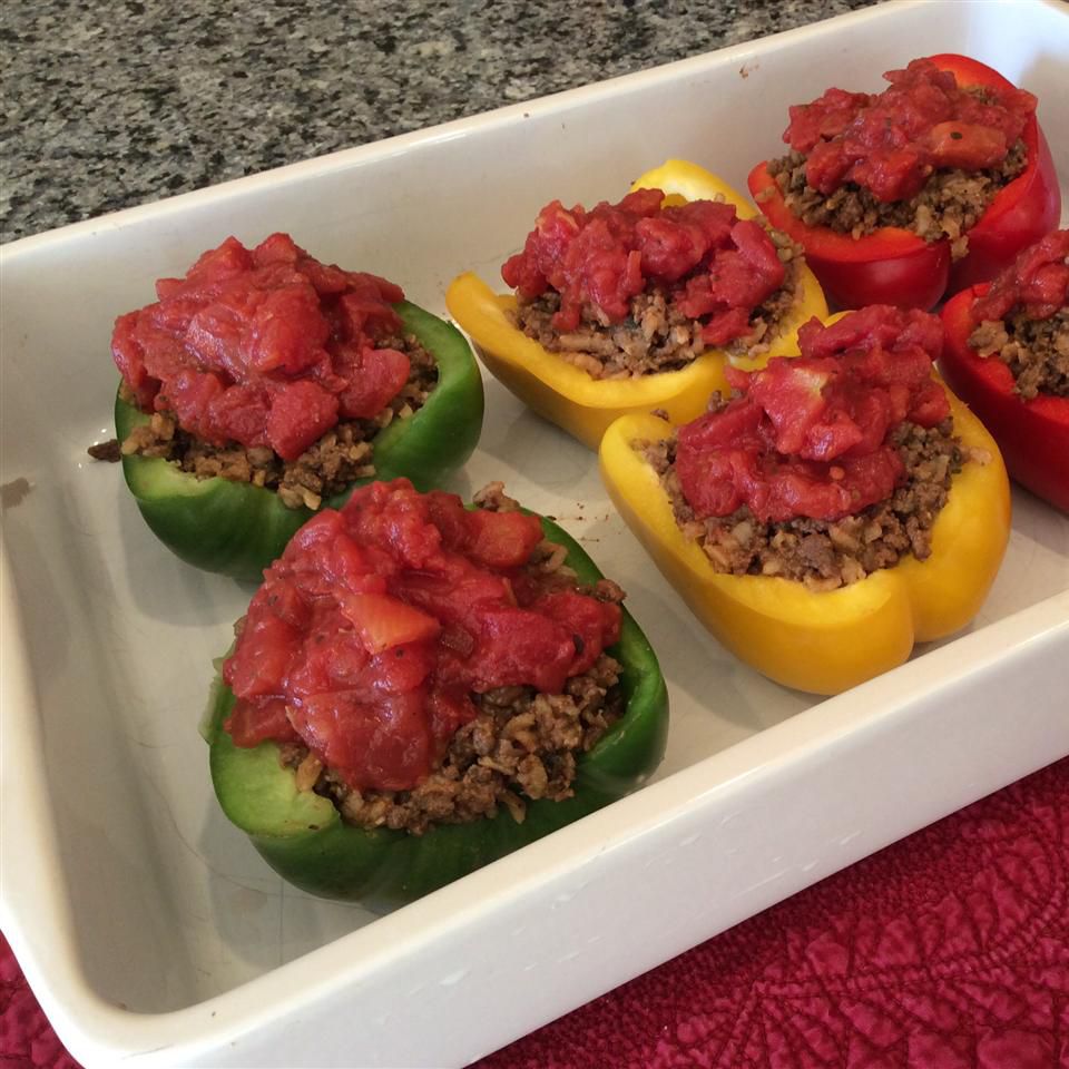 Bison and Brown Rice Stuffed Peppers Recipe