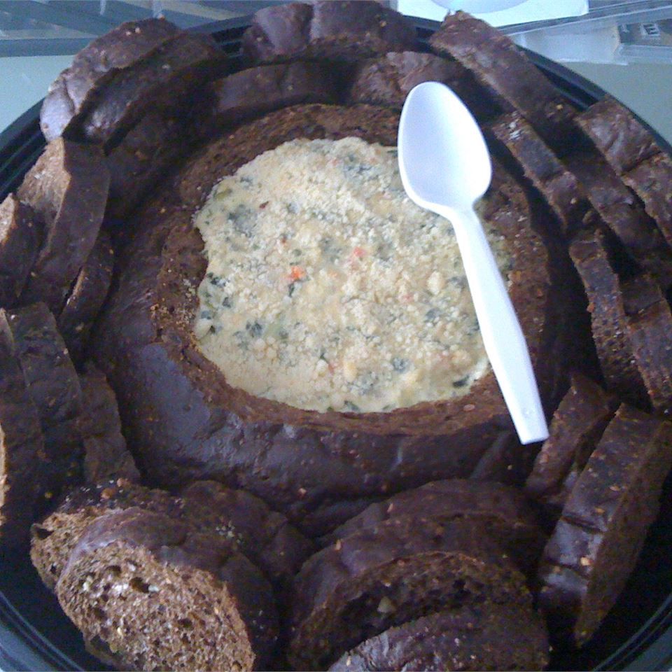 Spinach Dip in Pumpernickel Recipe