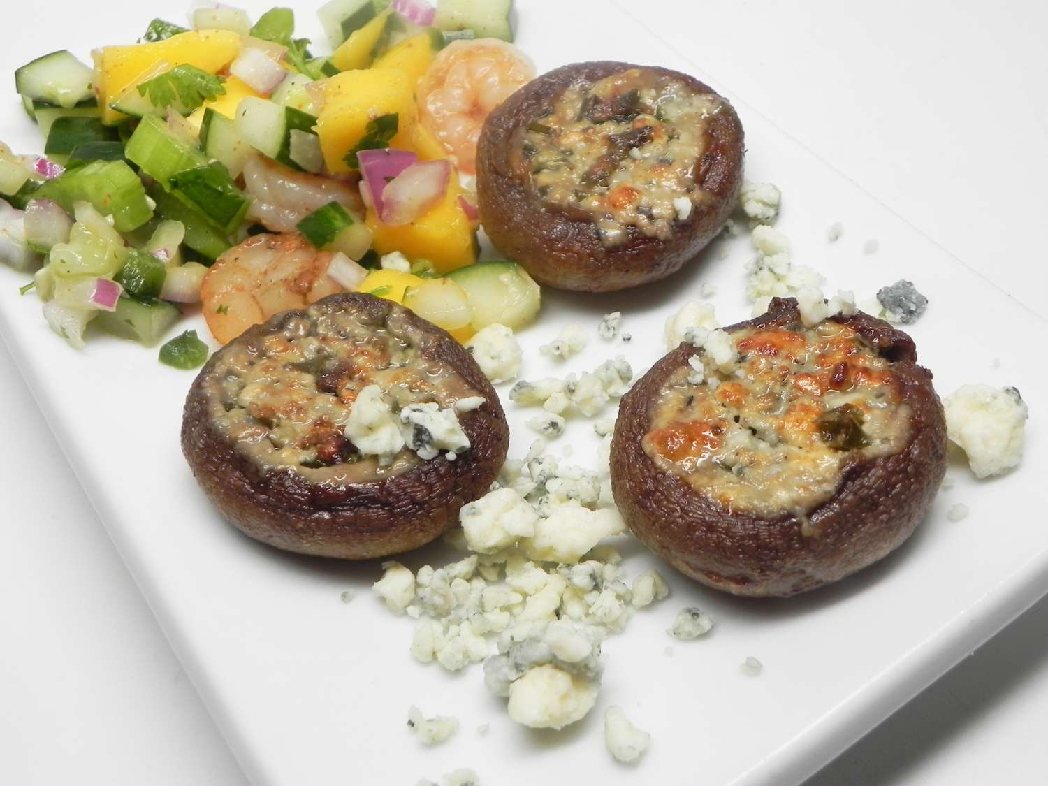 Grilled Mushrooms Stuffed with Basil and Blue Cheese Butter Recipe