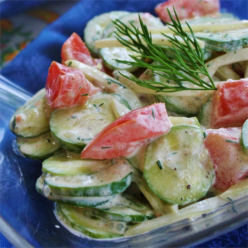 Creamy Cucumber Tomato Salad Recipe