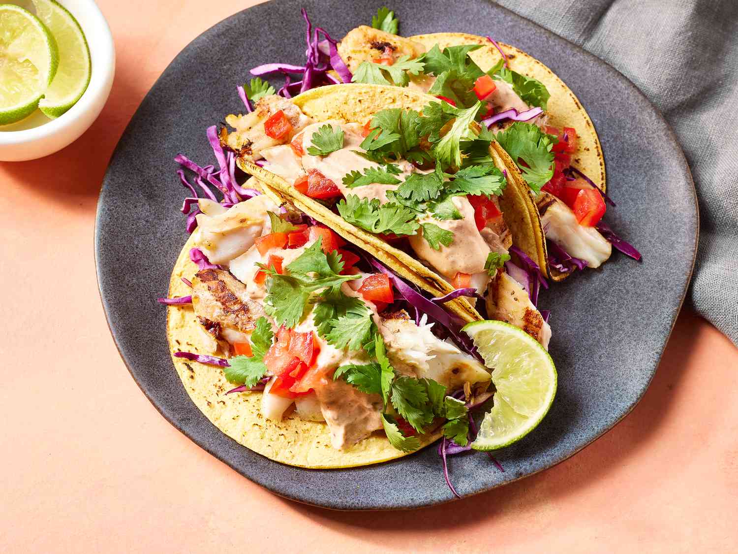 Grilled Fish Tacos with Chipotle-Lime Dressing Recipe