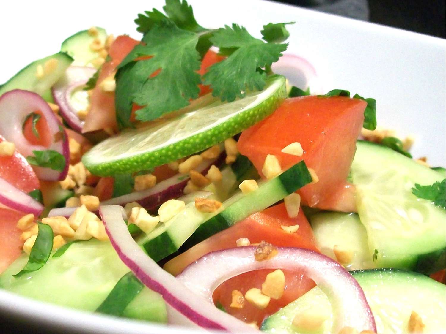 Cucumber Tomato Salad with Sweet Lime Vinaigrette Recipe
