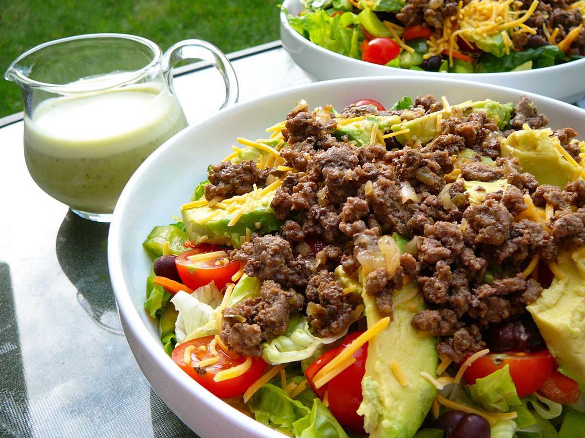 Taco Salad with Lime Vinegar Dressing Recipe