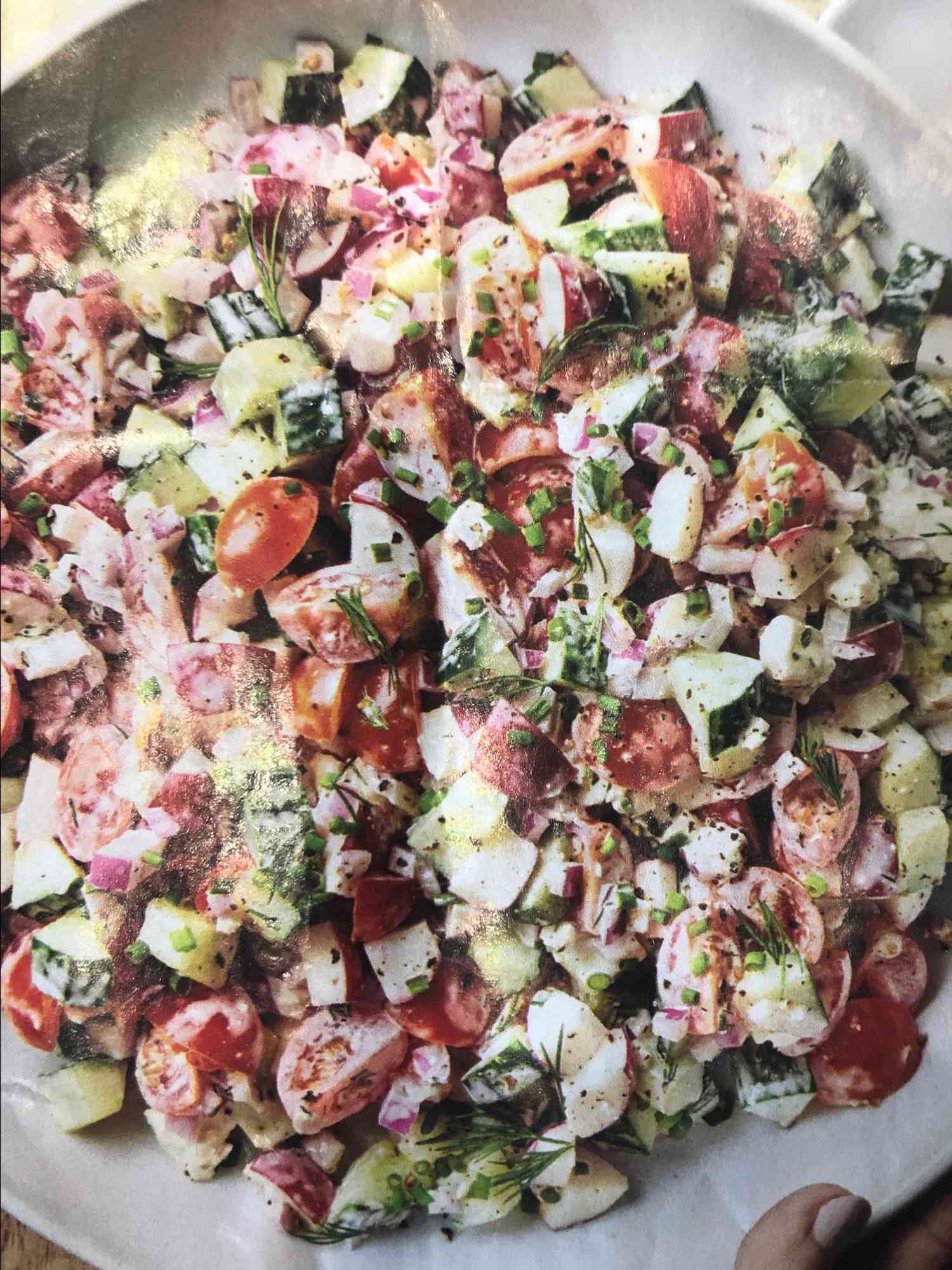 Creamy Cucumber, Radish, and Tomato Salad Recipe