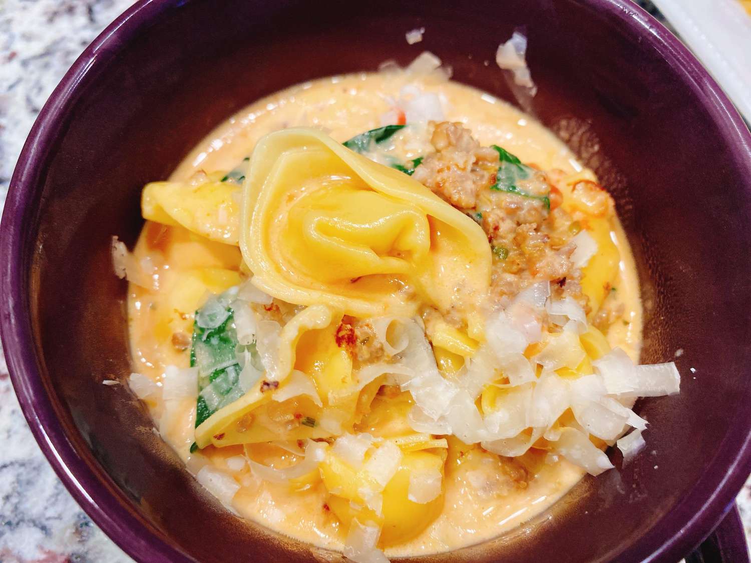 Creamy Tortellini Soup with Spinach and Boursin Recipe