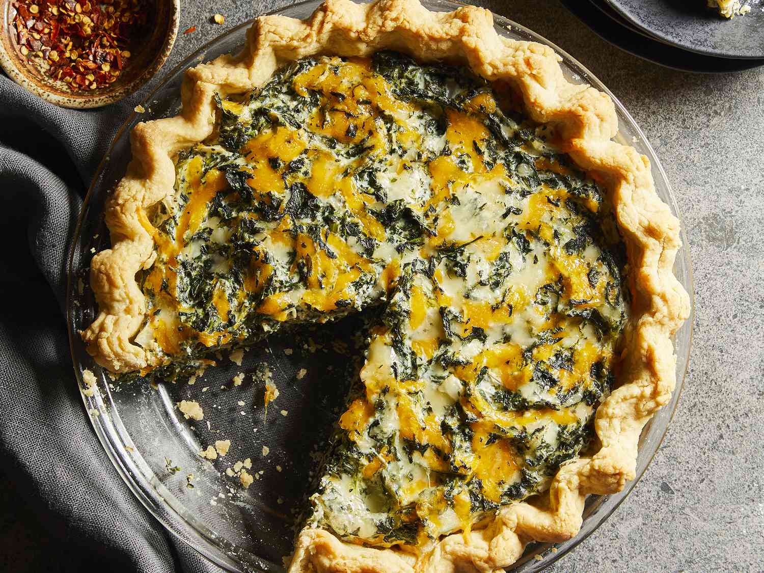 Eggless Tofu Spinach Quiche Recipe