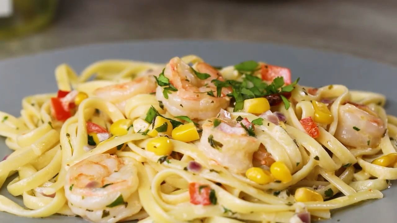 Linguine with Cajun-Spiced Shrimp and Corn Recipe