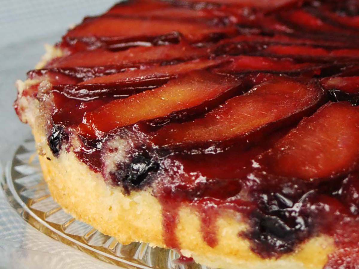 Plum Blueberry Upside-Down Cake Recipe