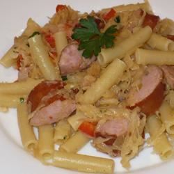 Pasta with Kielbasa and Sauerkraut Recipe