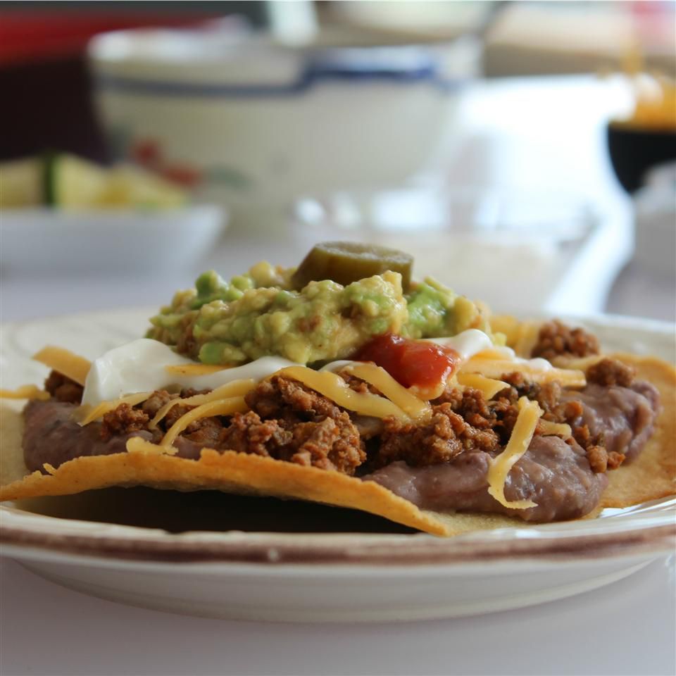 Crispy Oven Beef-and-Bean Tostadas Recipe