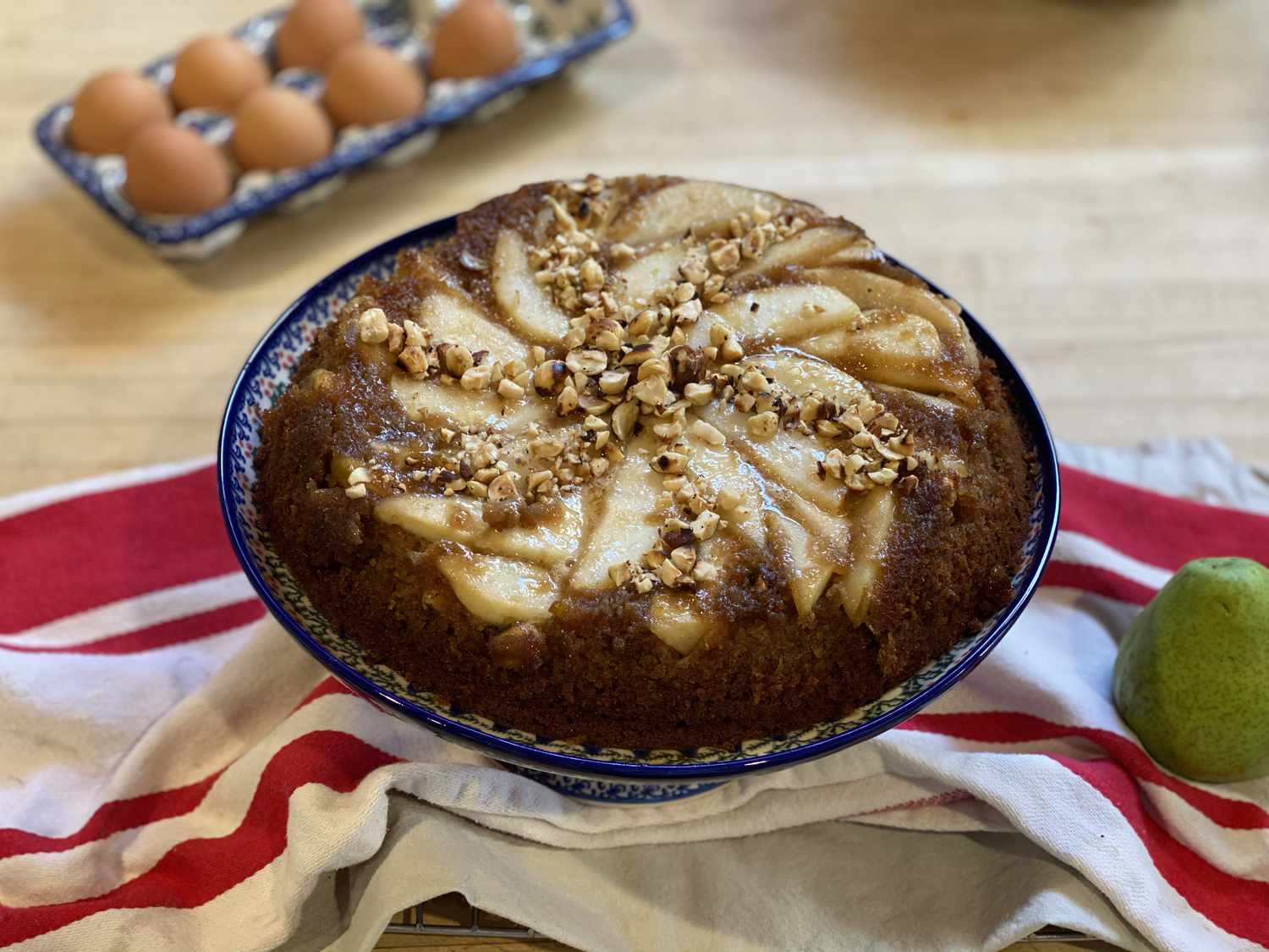 Pear Upside-Down Graham Cake Recipe