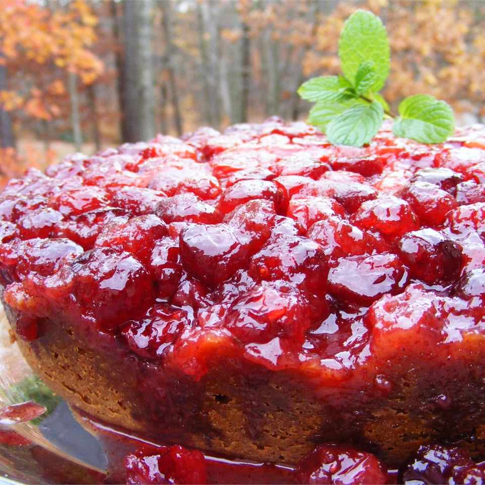 Cranberry Upside-Down Sour Cream Cake Recipe