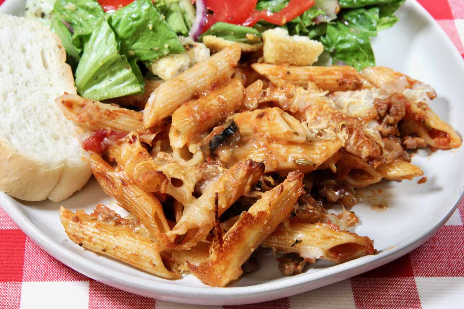 Three-Cheese Baked Ziti with Italian Sausage Recipe